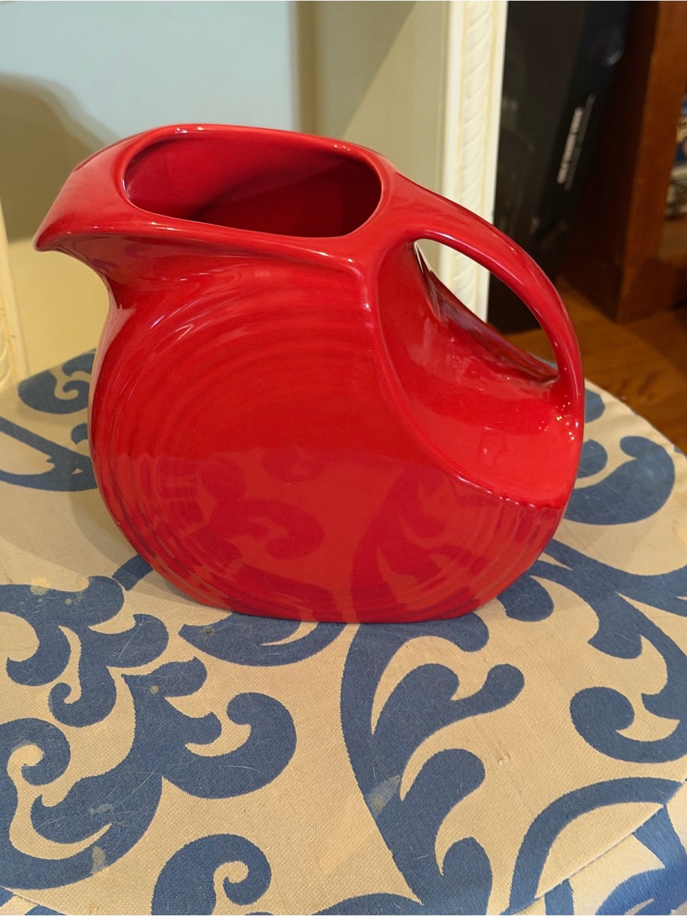 Fiesta Red Ceramic Decorative Pitcher - Home Art